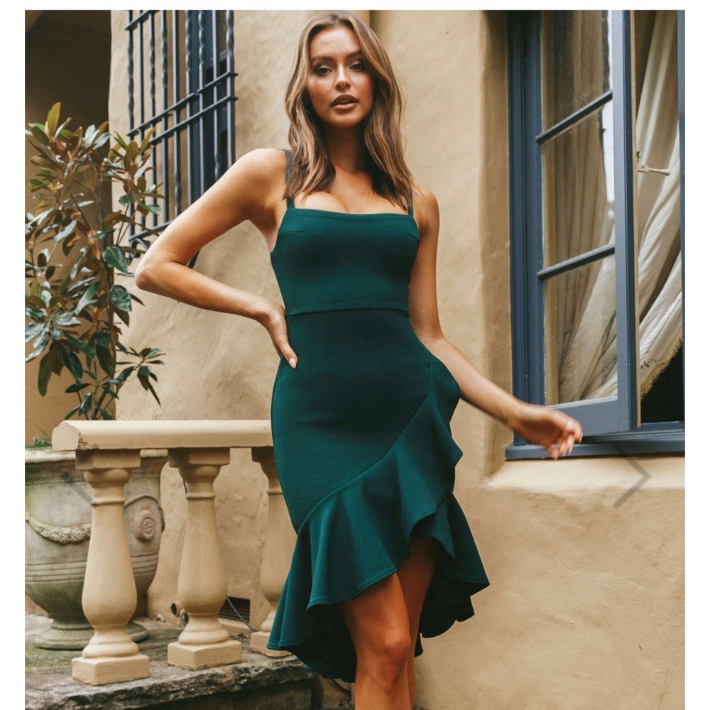 Cartagena High-Low Asymmetric Salsa Dress - Black